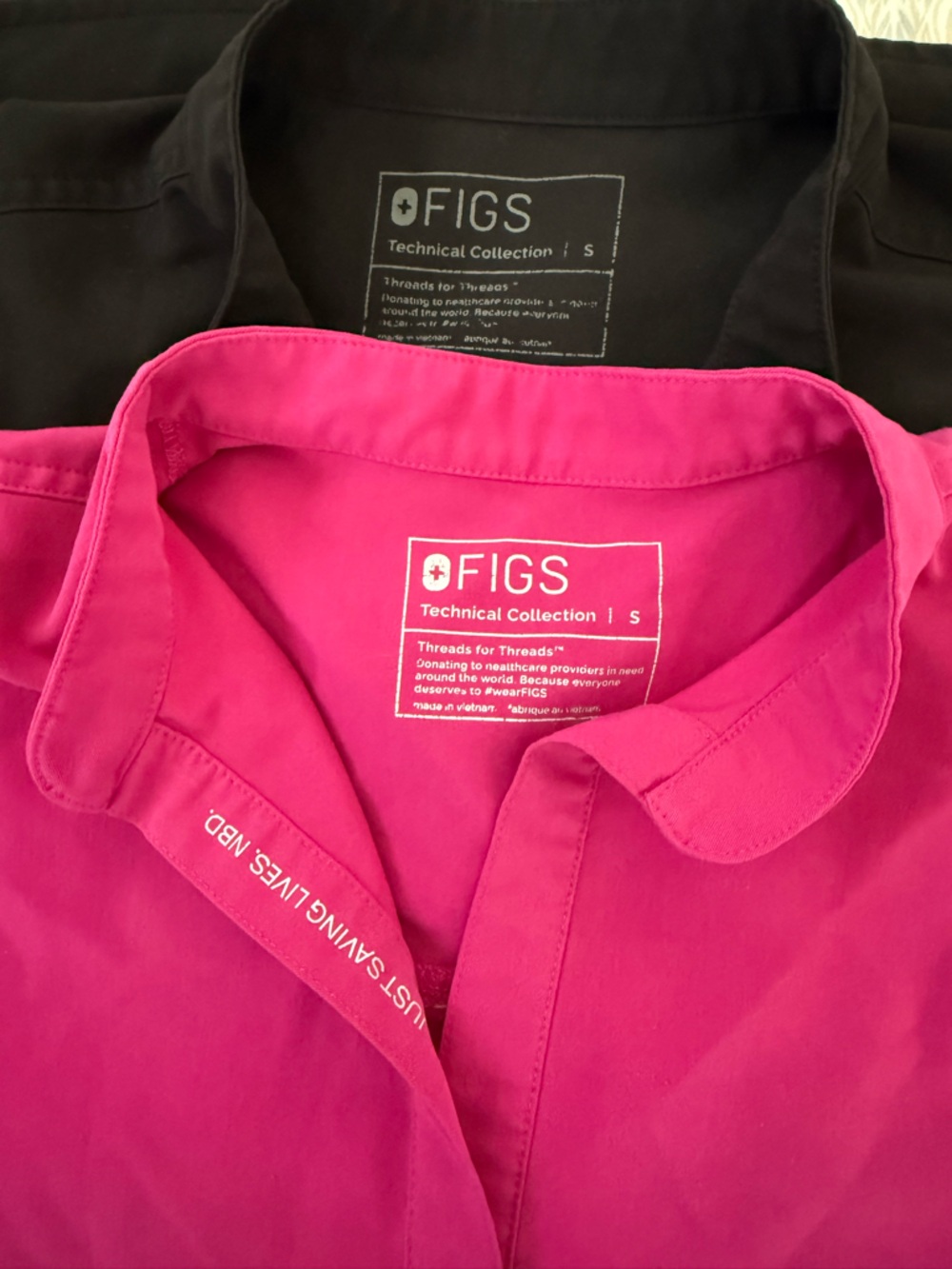 FIGS Scrub Top Bundle S | Pink & Black Technical Collection Medical Uniform - Picture 1 of 14